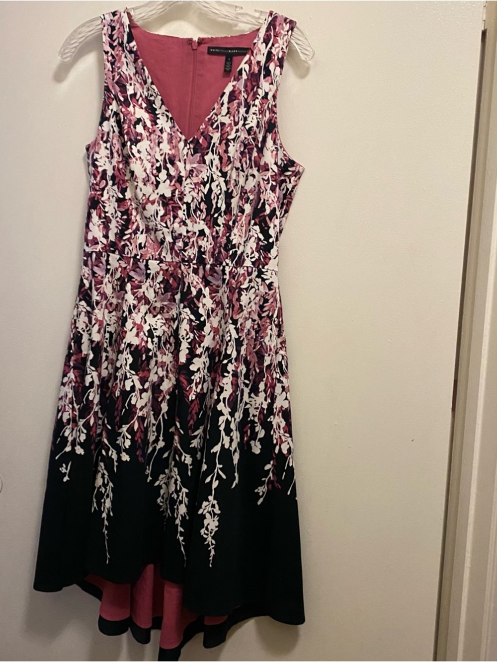 Black House White Market Midi Tank  Dress Size 4 34” Floral Pink Black White